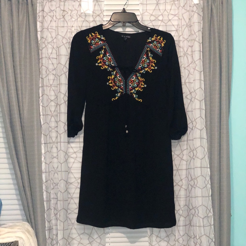 Above the knee black dress size XS. Worn once